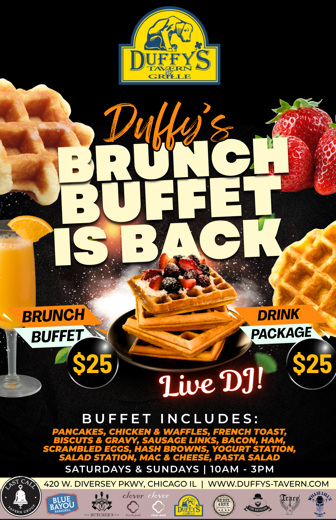 Saturday & Sunday - Brunch Is Back at Duffy’s Tavern & Grille
