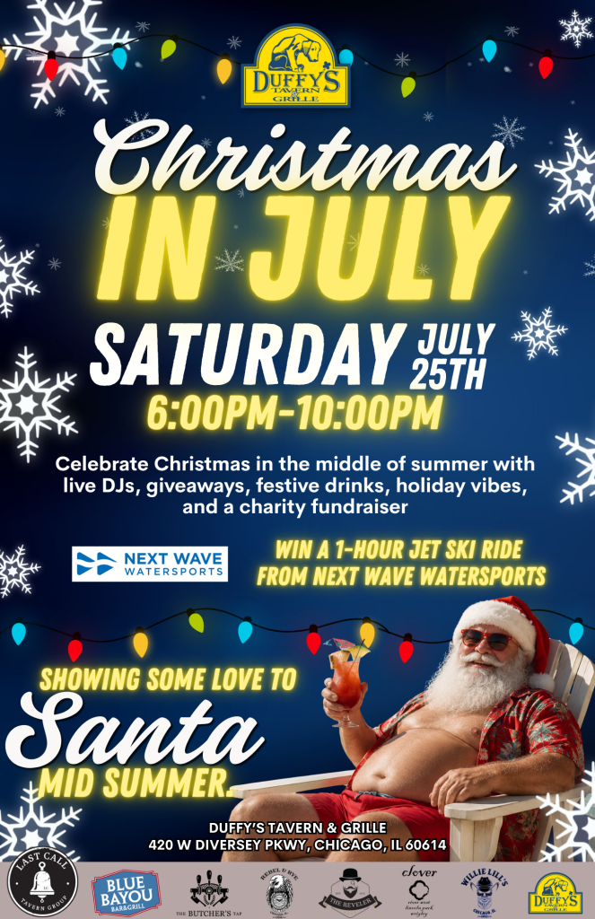 Christmas in July at Duffy’s – Saturday, July 25