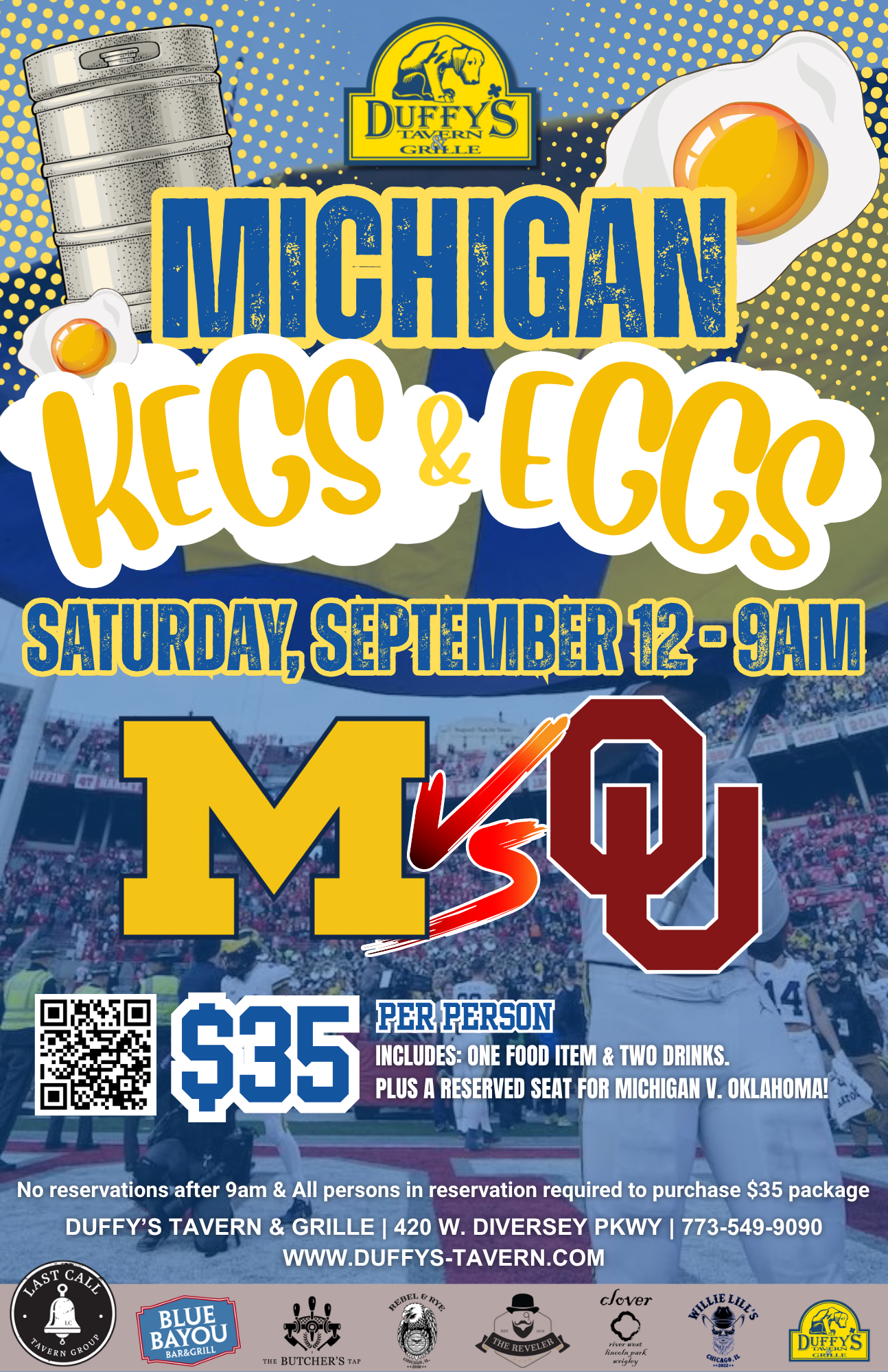 09-12-26 | Michigan vs. Oklahoma Kegs & Eggs | Duffy’s Tavern & Grille