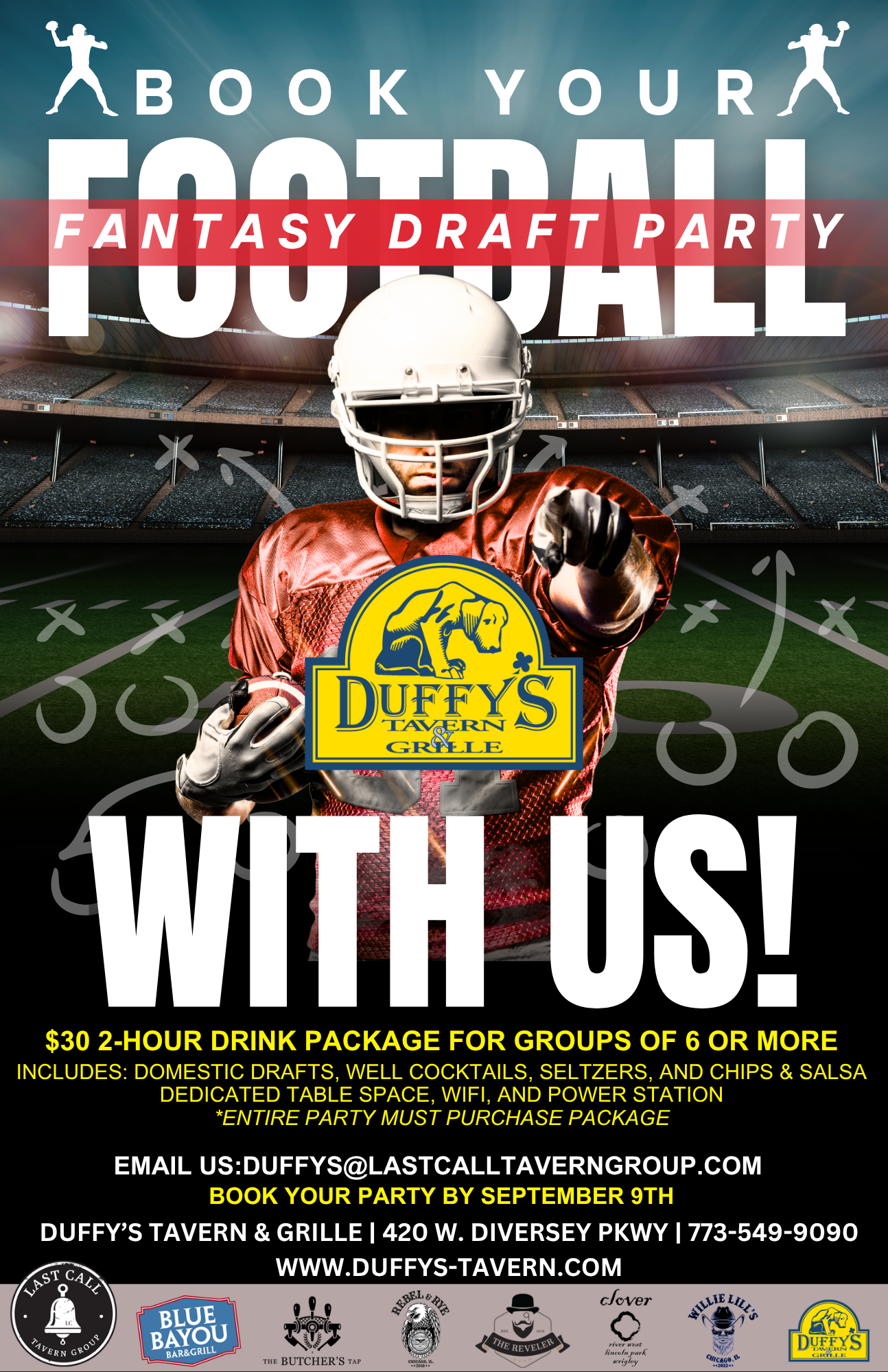 Book Your Fantasy Football Draft Party | Duffy’s Tavern & Grille