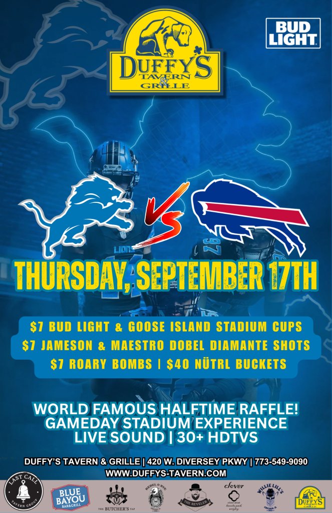 Detroit Lions vs. Buffalo Bills at Duffy’s – Thursday, September 17th